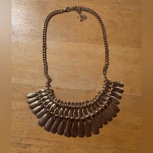 Statement Gold Tone Metal Necklace